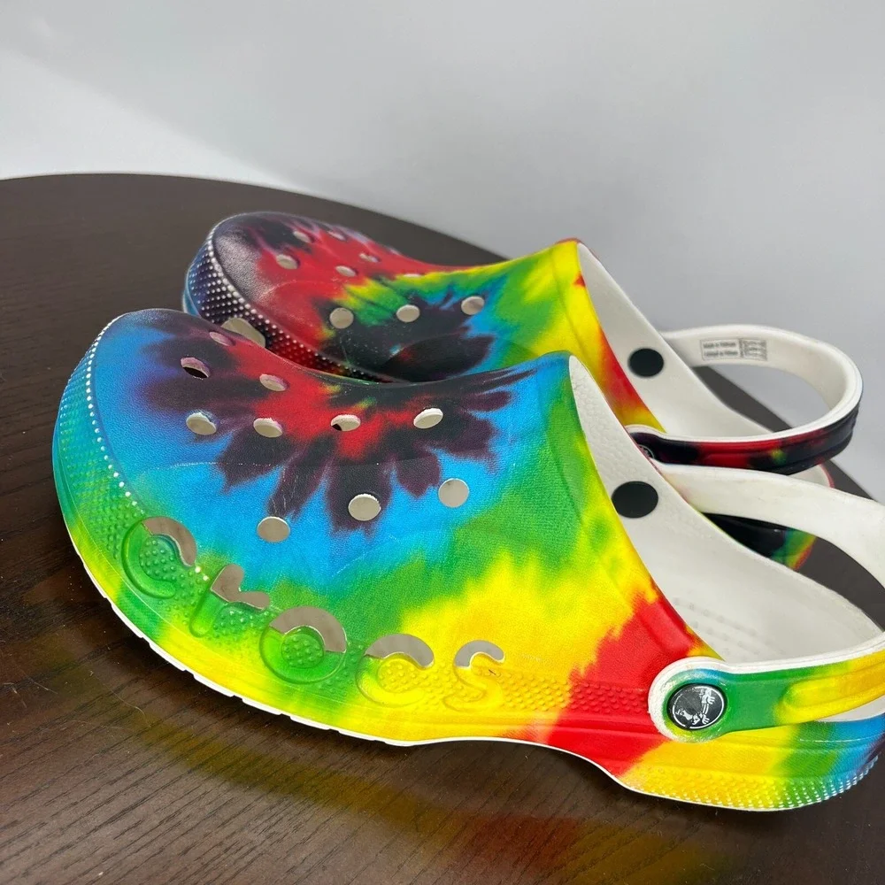 Crocs Baya‎ Clog Shoes Men's 9 Multicolor Tie Dye Slip On Sandal 206883 / W11